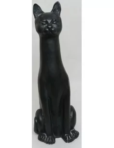 Statue grand chat noir assis - 1