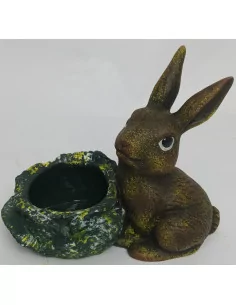 Statue lapin avec son choux - 1