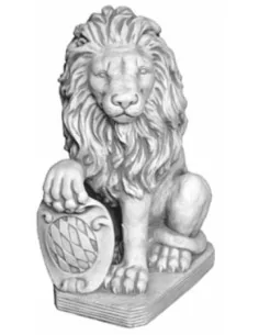 Statue lion au bouclier -957- - 1