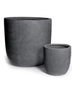 Vase gris anthracite en résine - 1