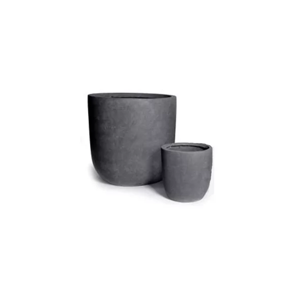 Vase gris anthracite en résine - 1