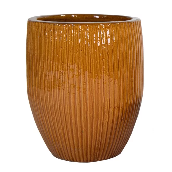Vase haut rayé miel - D28 - 1