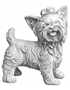 Statue chien yorkshire debout - 1
