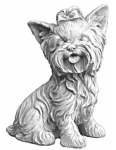 Statue chien yorkshire assis - 1