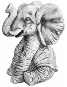 Statue éléphant assis - 1