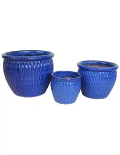 Pot quadrillé bleu foncé - 1