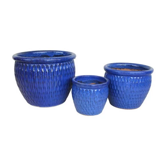 Pot quadrillé bleu foncé - 1