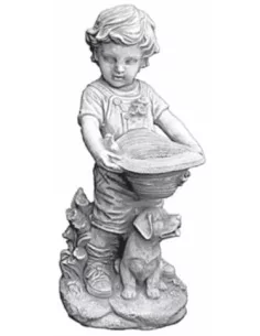 Statue garçon et son chien - 1