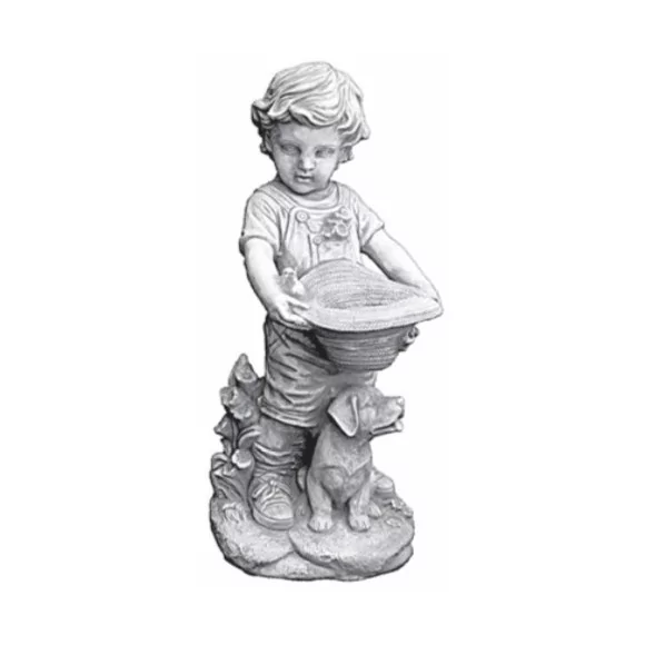 Statue garçon et son chien - 1