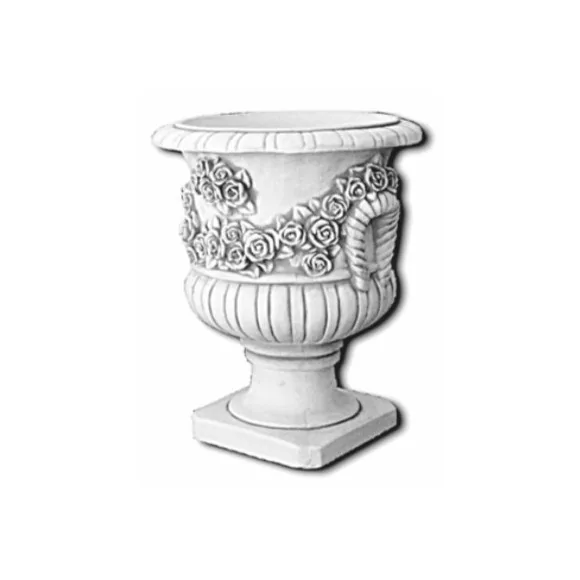 Vase en Pierre décors rose - 1