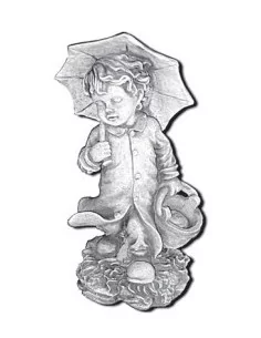 Statue garçon au parapluie - 1