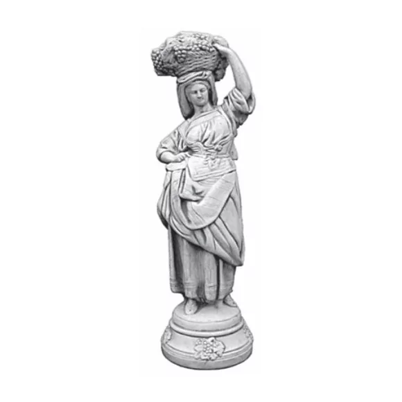 Statue femme au panier de raisin - 1