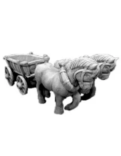 Statue cheval avec une charrette - 1