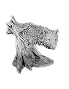 Statue loup derrière son arbre - 1